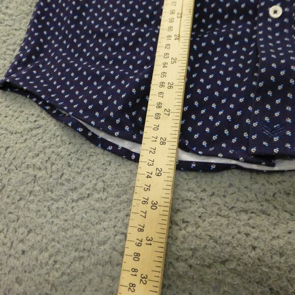 Buttercloth Shirt Mens Large Button Up Icy Cotton Geometric Blue NWT - Picture 13 of 14